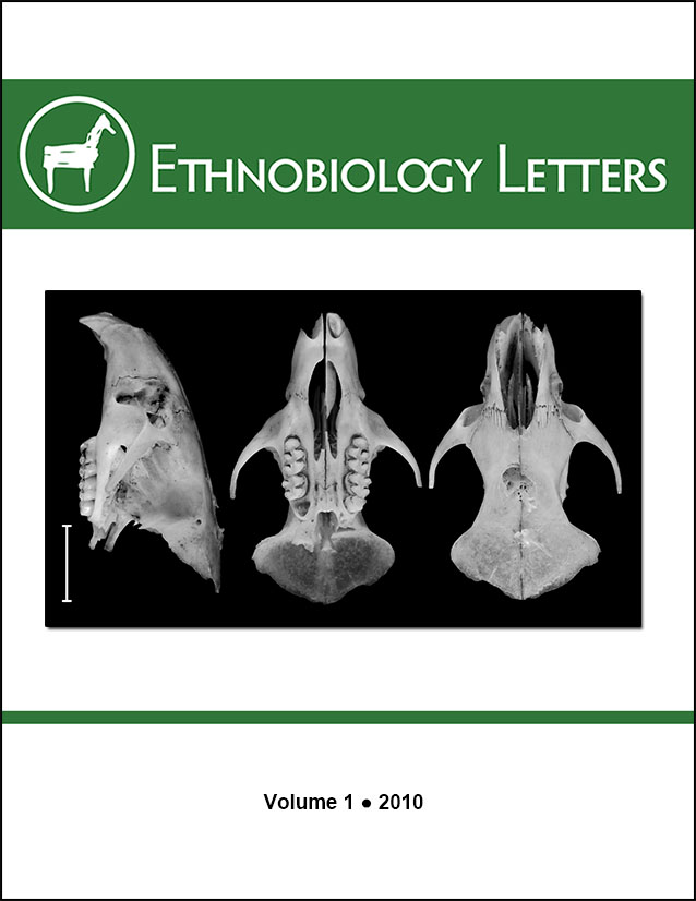 Ethnobiology Letters Cover, Volume 1, 2010